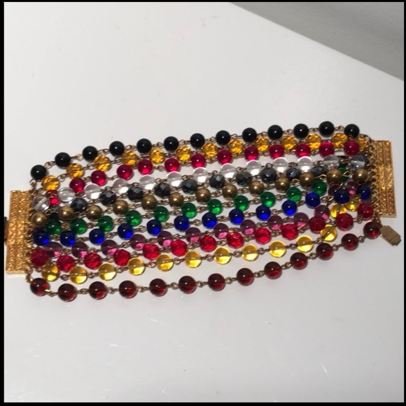 VINTAGE JEWEL BEADED BRACELET - Picture 3 of 7